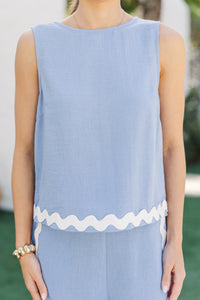 Sugar Wave Blue Rickrack Blouse