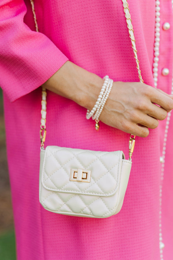 Feeling Lucky White Purse