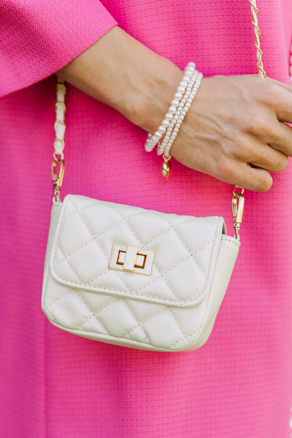 Feeling Lucky White Purse