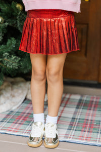 Girls: The Sadie Red Shimmer Skort