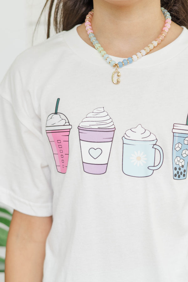 Girls: Summer Drinks White Graphic Tee