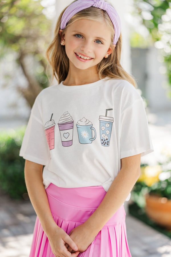 Girls: Summer Drinks White Graphic Tee
