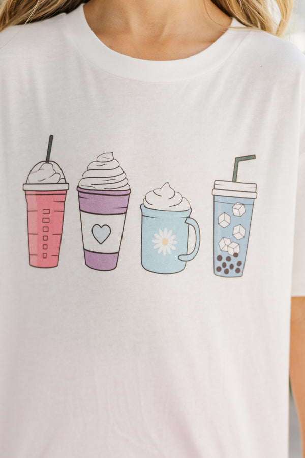 Girls: Summer Drinks White Graphic Tee