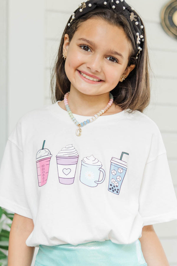 Girls: Summer Drinks White Graphic Tee
