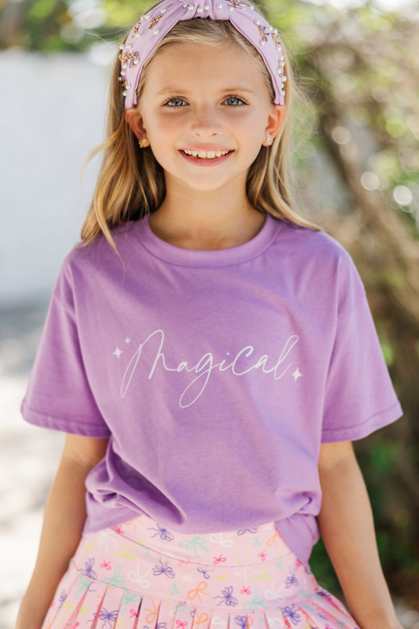Girls: The Magic Is Calling Lavender Graphic Tee