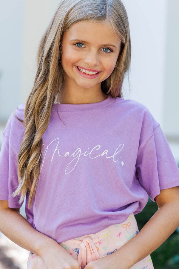 Girls: The Magic Is Calling Lavender Graphic Tee
