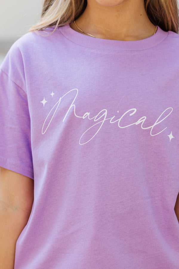 Girls: The Magic Is Calling Lavender Graphic Tee