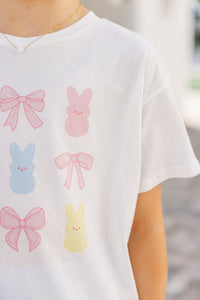Girls: Easter Girly White Graphic Tee