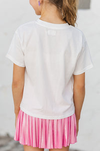 Girls: Gingham Bunnies White Graphic Tee
