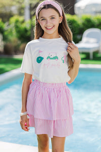 Girls: Golf Girly White Graphic Tee