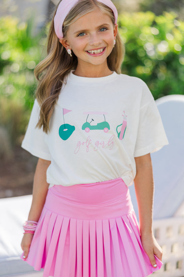 Girls: Golf Girly White Graphic Tee