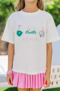 Girls: Golf Girly White Graphic Tee