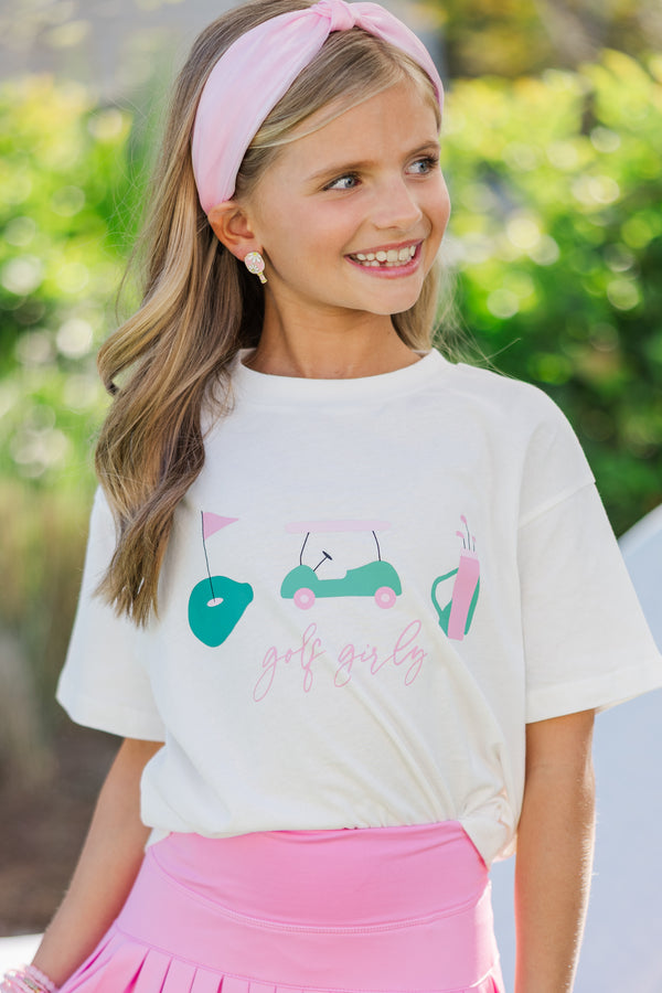 Girls: Golf Girly White Graphic Tee