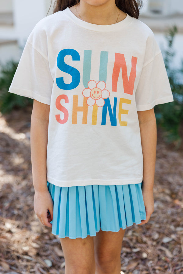 Girls: Sunshine On A Cloudy Day White Graphic Tee