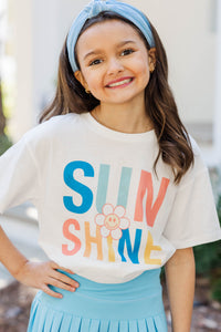 Girls: Sunshine On A Cloudy Day White Graphic Tee