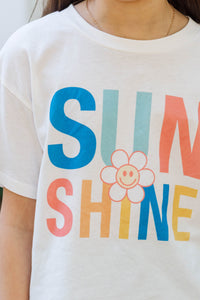 Girls: Sunshine On A Cloudy Day White Graphic Tee