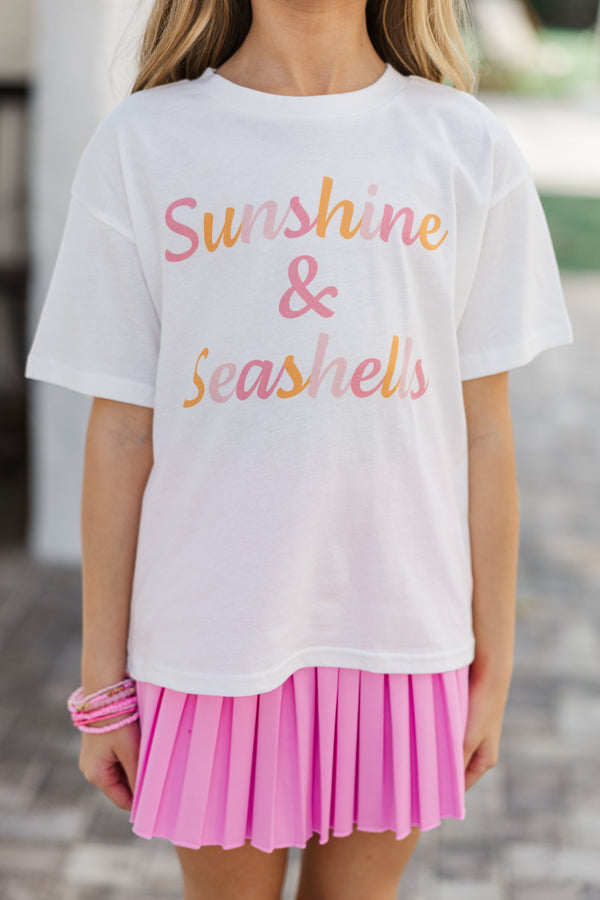 Girls: Sunshine & Seashells White Graphic Tee