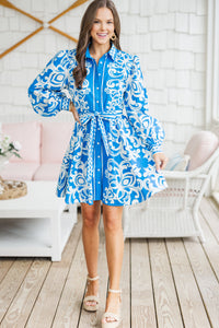 Be The One Blue & White Floral Dress