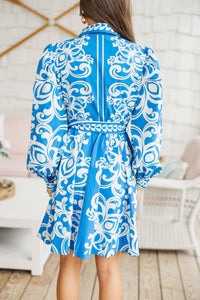 Be The One Blue & White Floral Dress