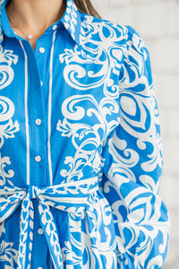 Be The One Blue & White Floral Dress