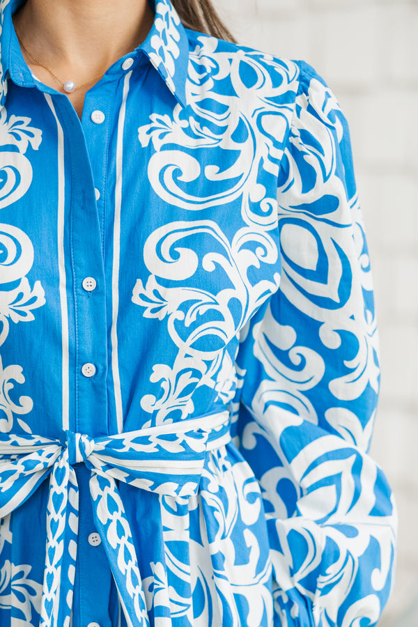Be The One Blue & White Floral Dress