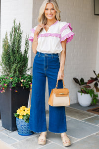 Over Your Head Cream White Scalloped Blouse