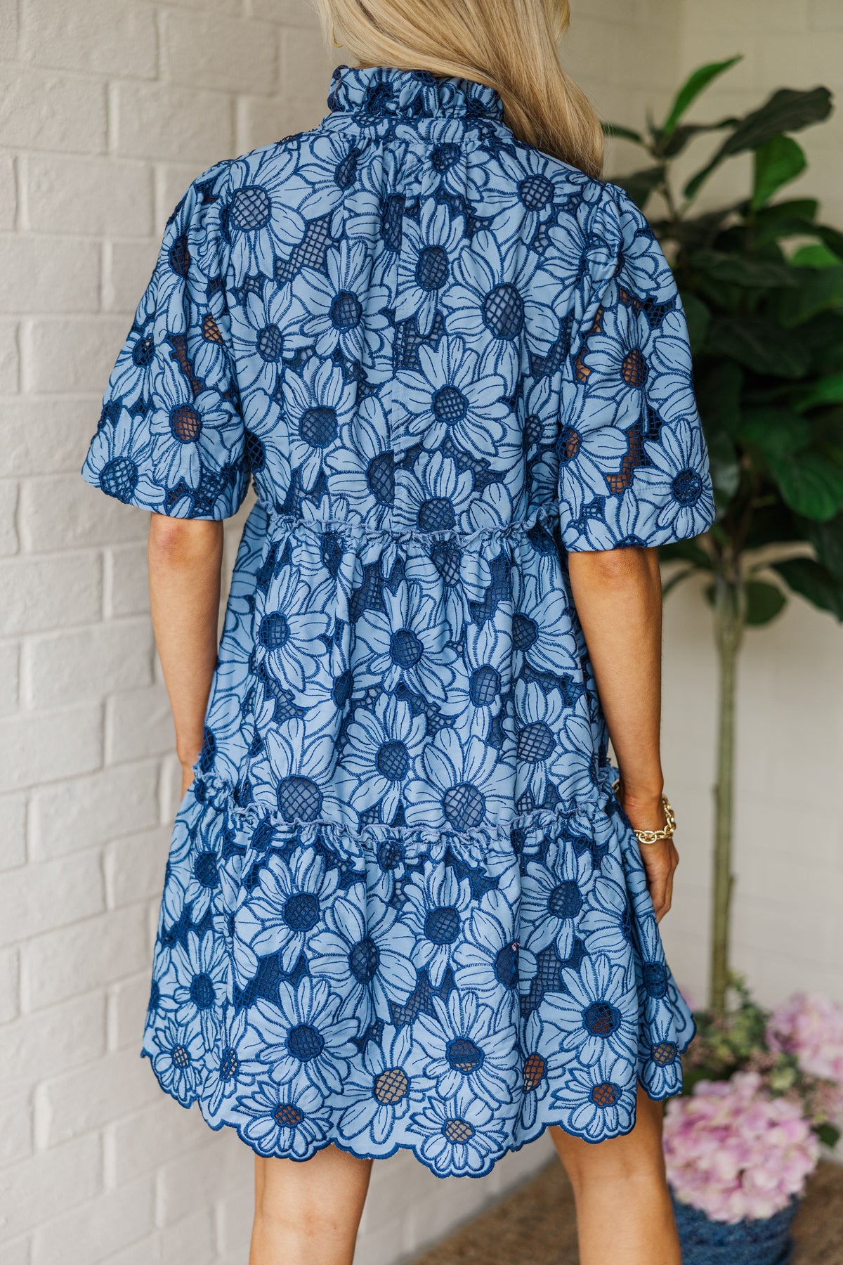 The Frances Eyelet Skirt-Navy