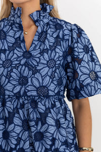 All The Best Navy Blue Eyelet Dress