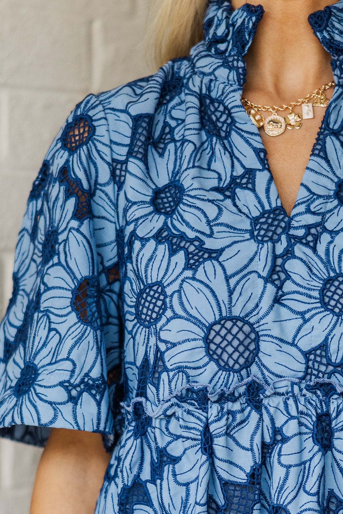 All The Best Navy Blue Eyelet Dress – Shop the Mint