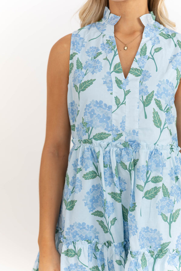 Time For Fun Light Blue Floral Dress