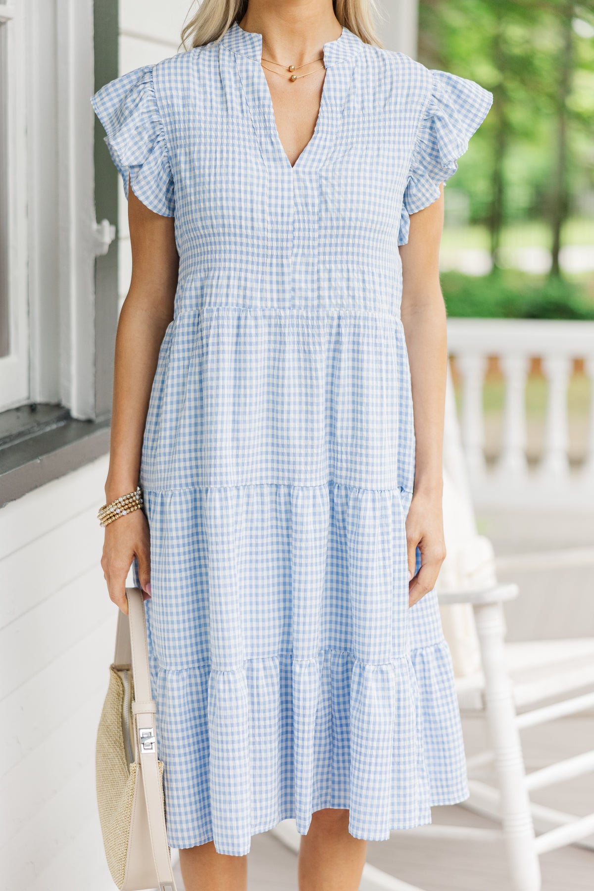 Make It Your Own Light Blue Gingham Dress  Shop the Mint