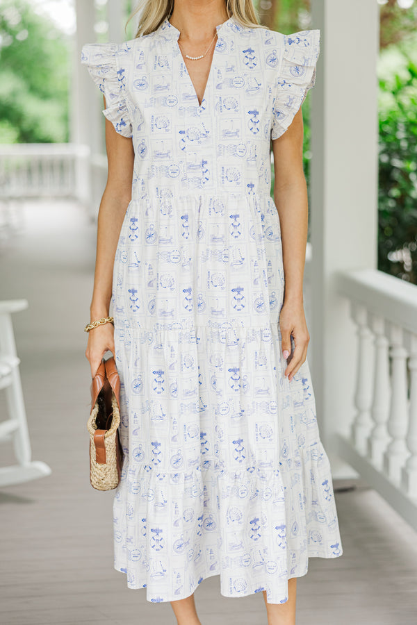 Created Beauty Blue Nautical Toile Midi Dress Shop the Mint Created Beauty Blue Nautical Toile Midi Dress Shop the Mint