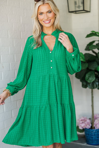Take A Guess Green Textured Dress – Shop the Mint