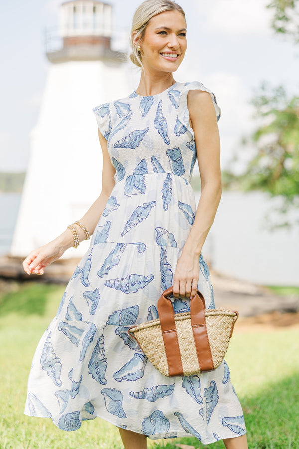 Fast Learner White Sea Shell Midi Dress Shop the Mint Fast Learner White Sea Shell Midi Dress Shop the Mint
