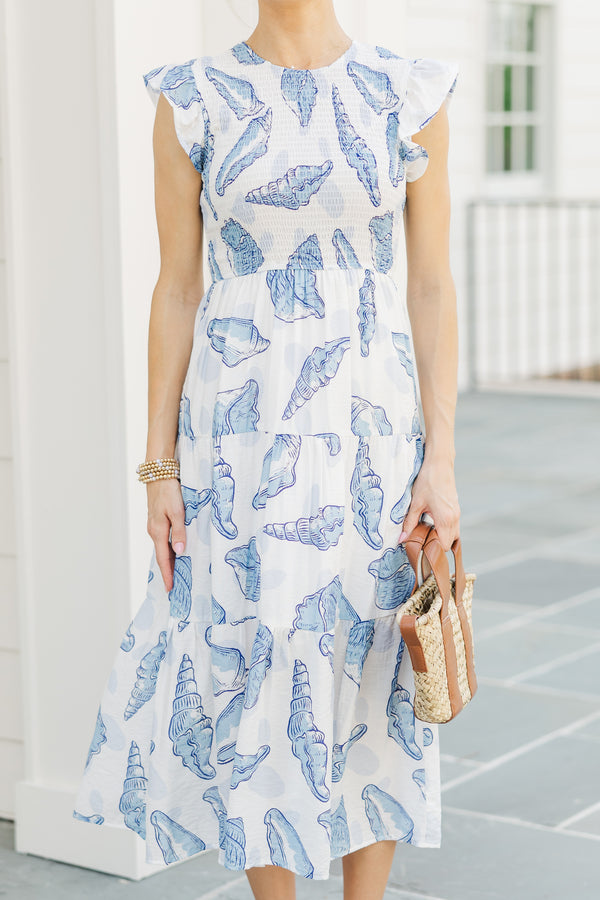 Fast Learner White Sea Shell Midi Dress Shop the Mint Fast Learner White Sea Shell Midi Dress Shop the Mint
