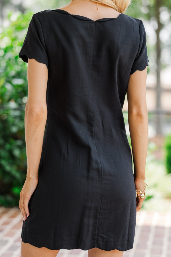 Hold Yourself Up Black Linen Scalloped Dress, Large - The Mint Julep Boutique | Women's Boutique Clothing Hold Yourself Up Black Linen Scalloped Dress, Large - The Mint Julep Boutique | Women's Boutique Clothing