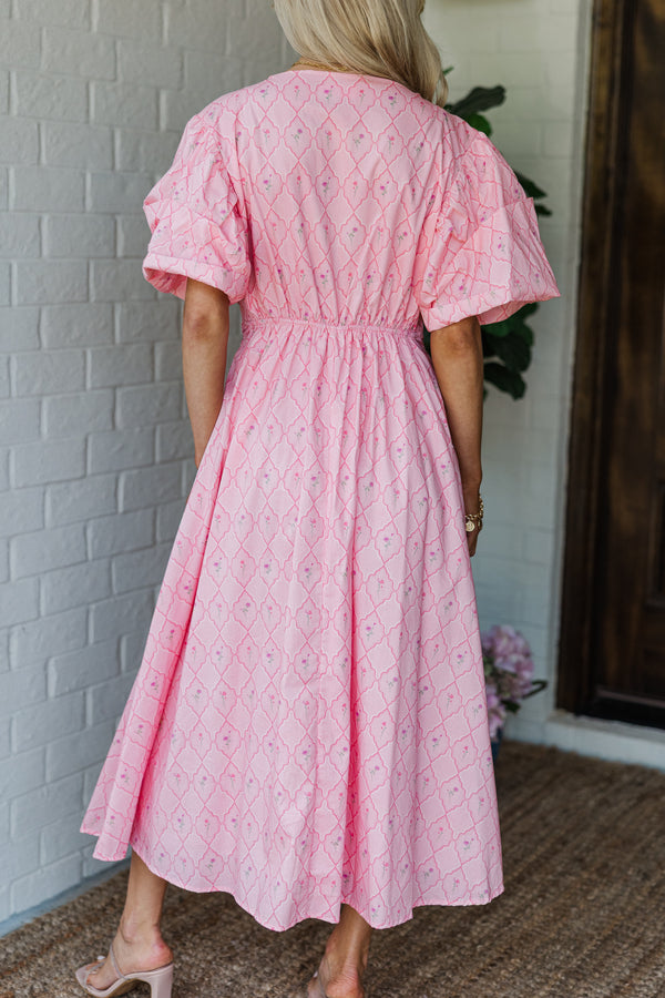 ethical pink midi dress Thats So Fetch | Mik Midi Dress | Pink