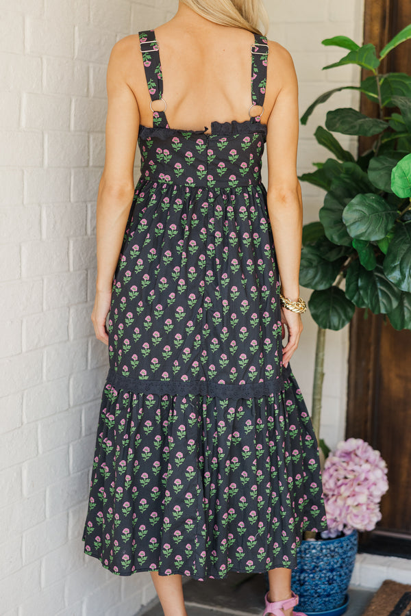 Around The Way Black Floral Midi Dress – Shop the Mint Around The Way Black Floral Midi Dress – Shop the Mint