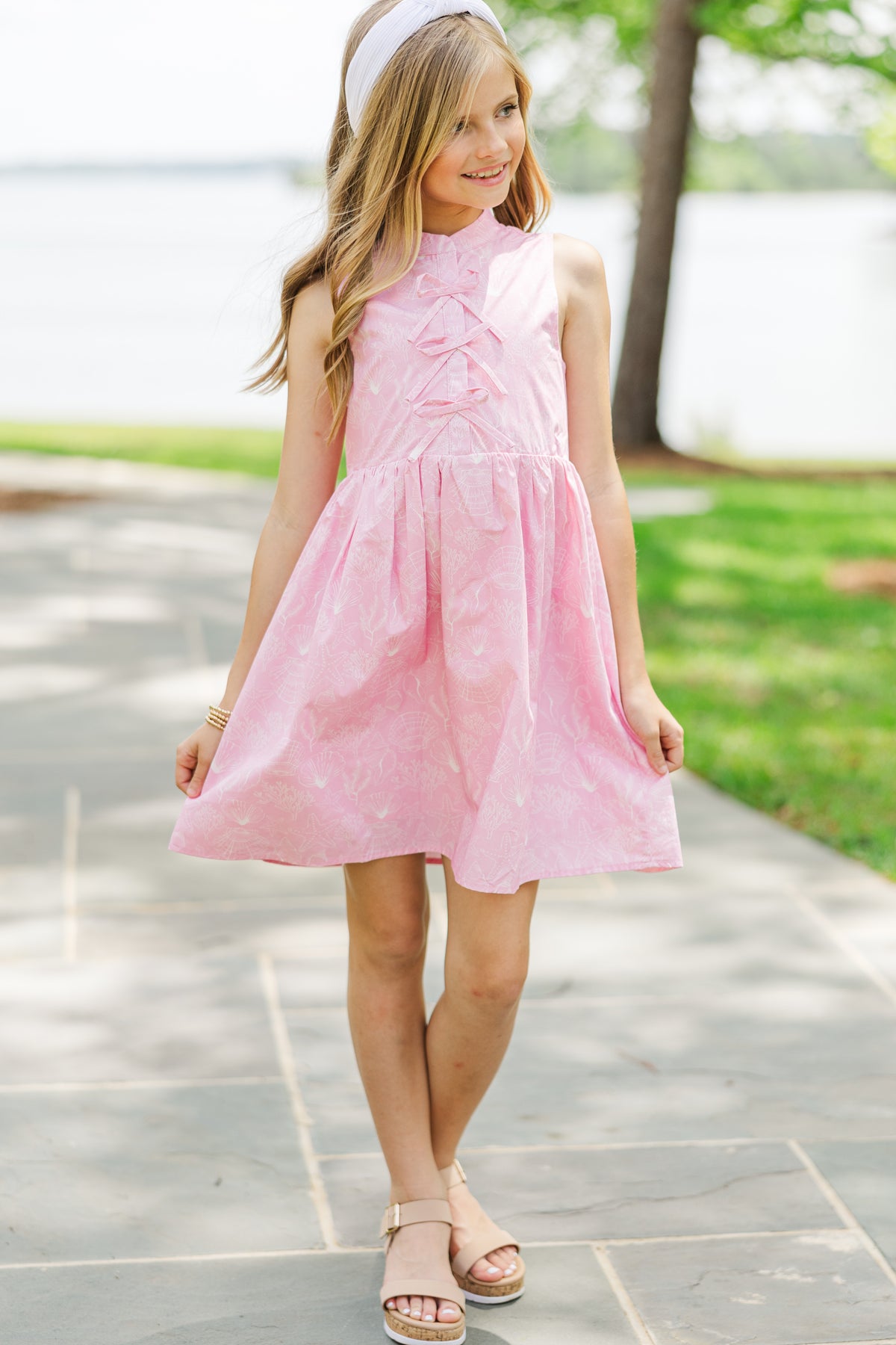 Iris Pink Toile Summer Dress