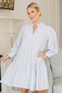 NURSING COLLECTION: All Up To You Light Blue Textured Dress
