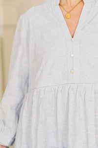 NURSING COLLECTION: All Up To You Light Blue Textured Dress