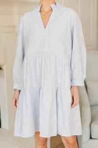 NURSING COLLECTION: All Up To You Light Blue Textured Dress