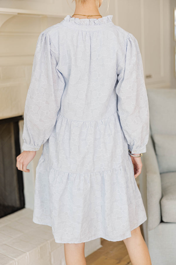NURSING COLLECTION: All Up To You Light Blue Textured Dress