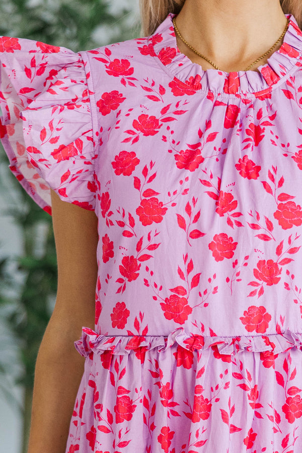 NURSING COLLECTION: What It Means Lavender Floral Midi Dress