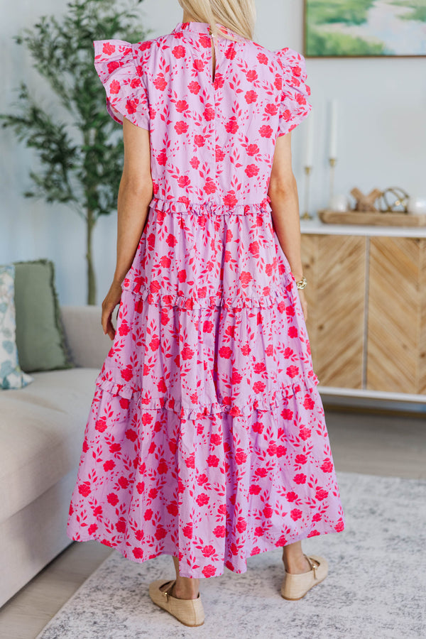 NURSING COLLECTION: What It Means Lavender Floral Midi Dress