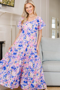 NURSING COLLECTION: Falling In Love Purple Watercolor Maxi Dress