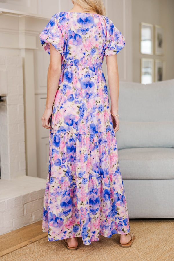 NURSING COLLECTION: Falling In Love Purple Watercolor Maxi Dress