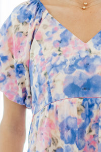 NURSING COLLECTION: Falling In Love Purple Watercolor Maxi Dress