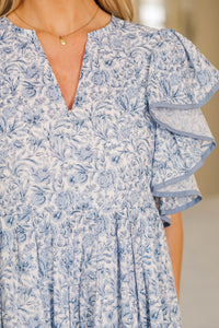NURSING COLLECTION: Closer Than Ever Blue Floral Midi Dress