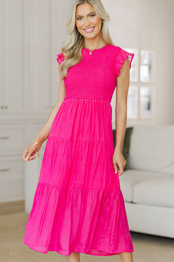cameo dessy bridesmaid dresses NURSING COLLECTION: Learn From The Best Fuchsia Smocked Dress, X-Small - The Mint Julep Boutique